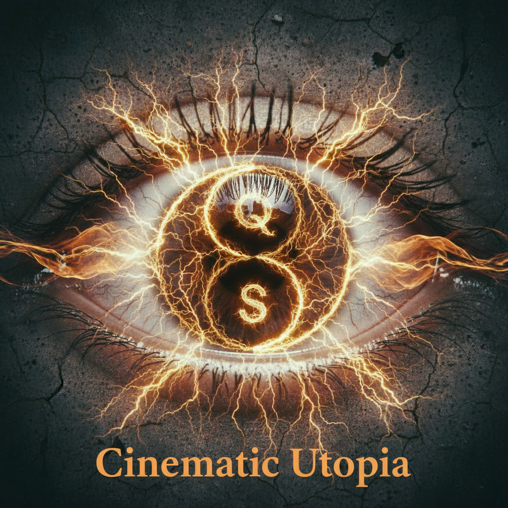 Electric Eyeball with Textured Backdrop and Cinematic Utopia